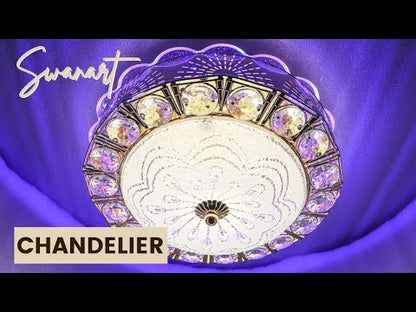 Swanart  Chandelier Ceiling Light Round Lights and Lamps (Multicolor) | Crystal