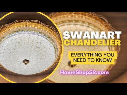 Swanart Chandelier Ceiling Round Light 16 inch (Multicolor) ( with Bluetooh System)
