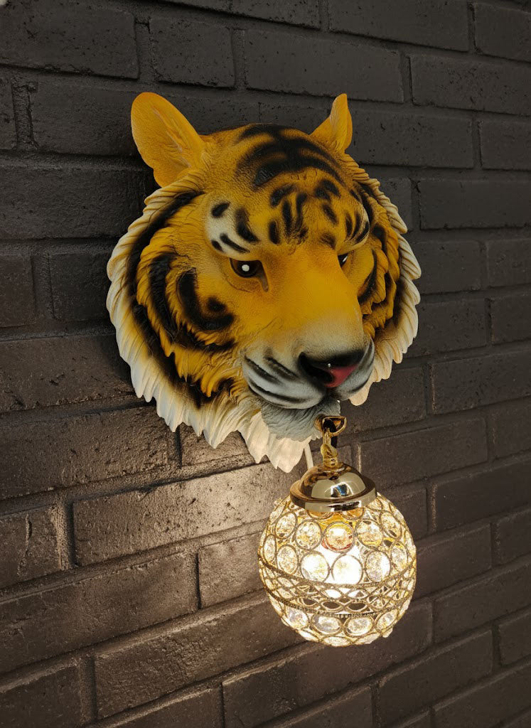 Swanart Exotic Tiger Head Wall Light - Striking LED Animal Wall Fixture for Bold Home Decor – Perfect for Living Room, Hallway, and Themed Spaces - Swanart